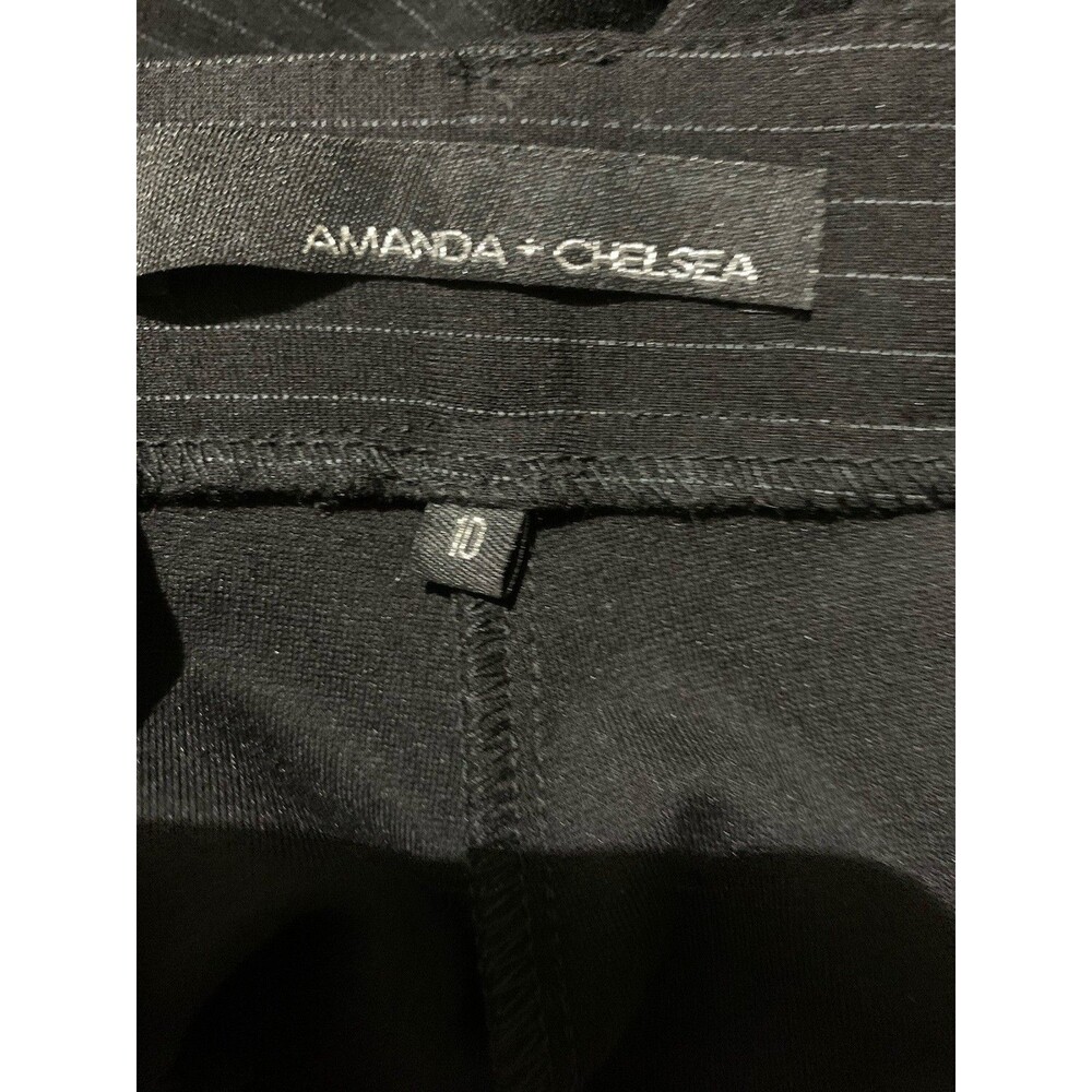 Amanda & Chelsea Womens Size 10 Dress Pants Striped Black Office Stretch Career - Picture 4 of 9